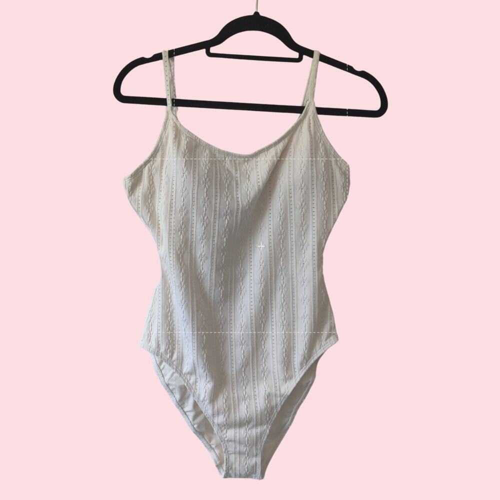 NWT Andie The Amalfi One Piece Floral Textured Ivory Coconut Sz Medium Tall